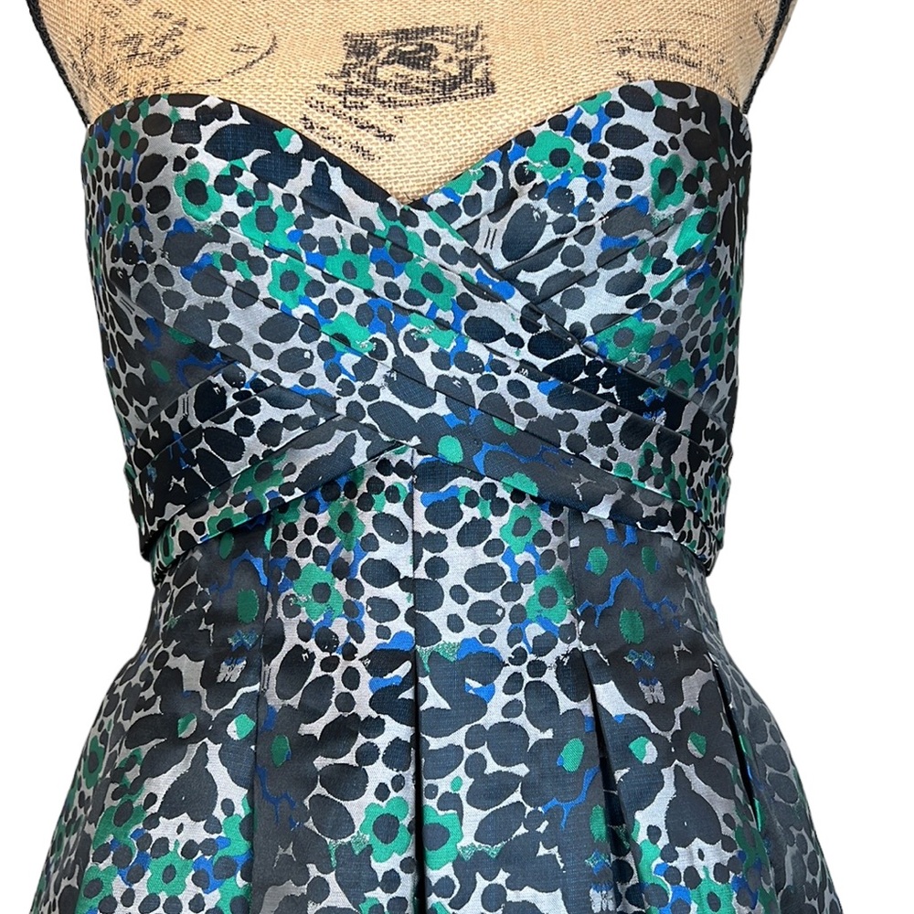 BCBGMaxAzria Strapless Cocktail Mini Dress Women's 6 Tide Combo - Picture 6 of 14
